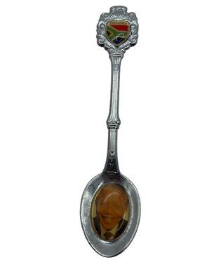Vintage South Africa Collector Spoon With Nelson Mandela Photo B9